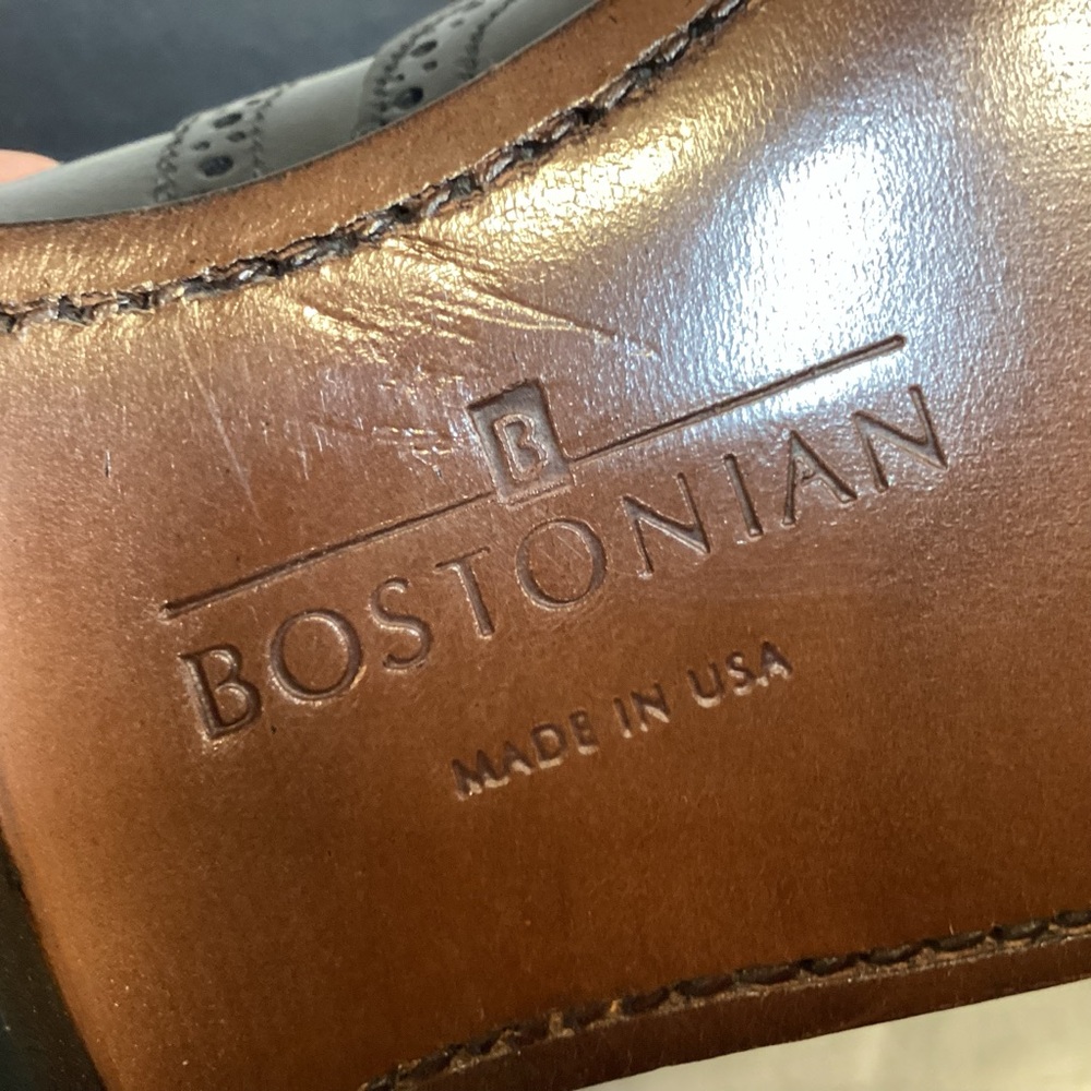 Vintage Bostonian Black Leather Wingtip Men’s Size 8.5 Made In USA - Picture 9 of 12